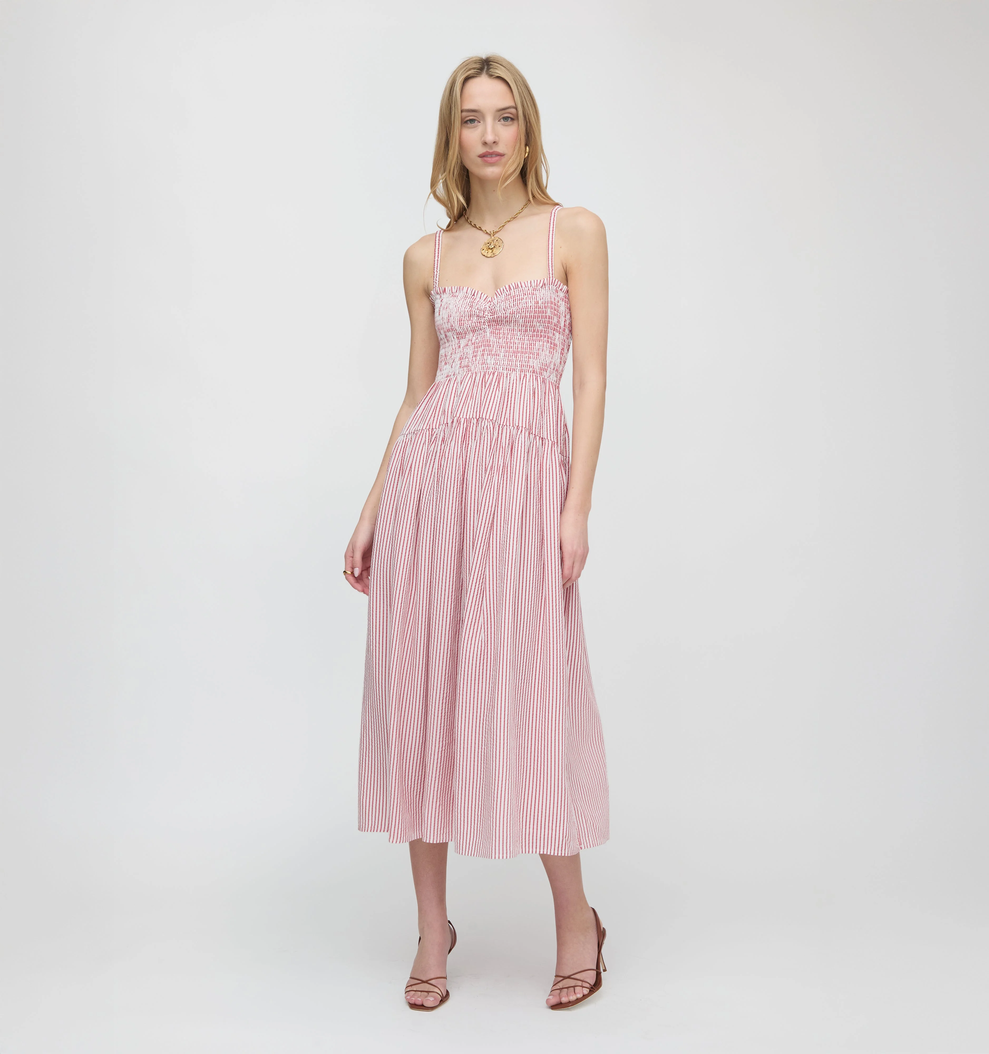 The Rebecca Nap Dress - Red Ticking Stripe - 1