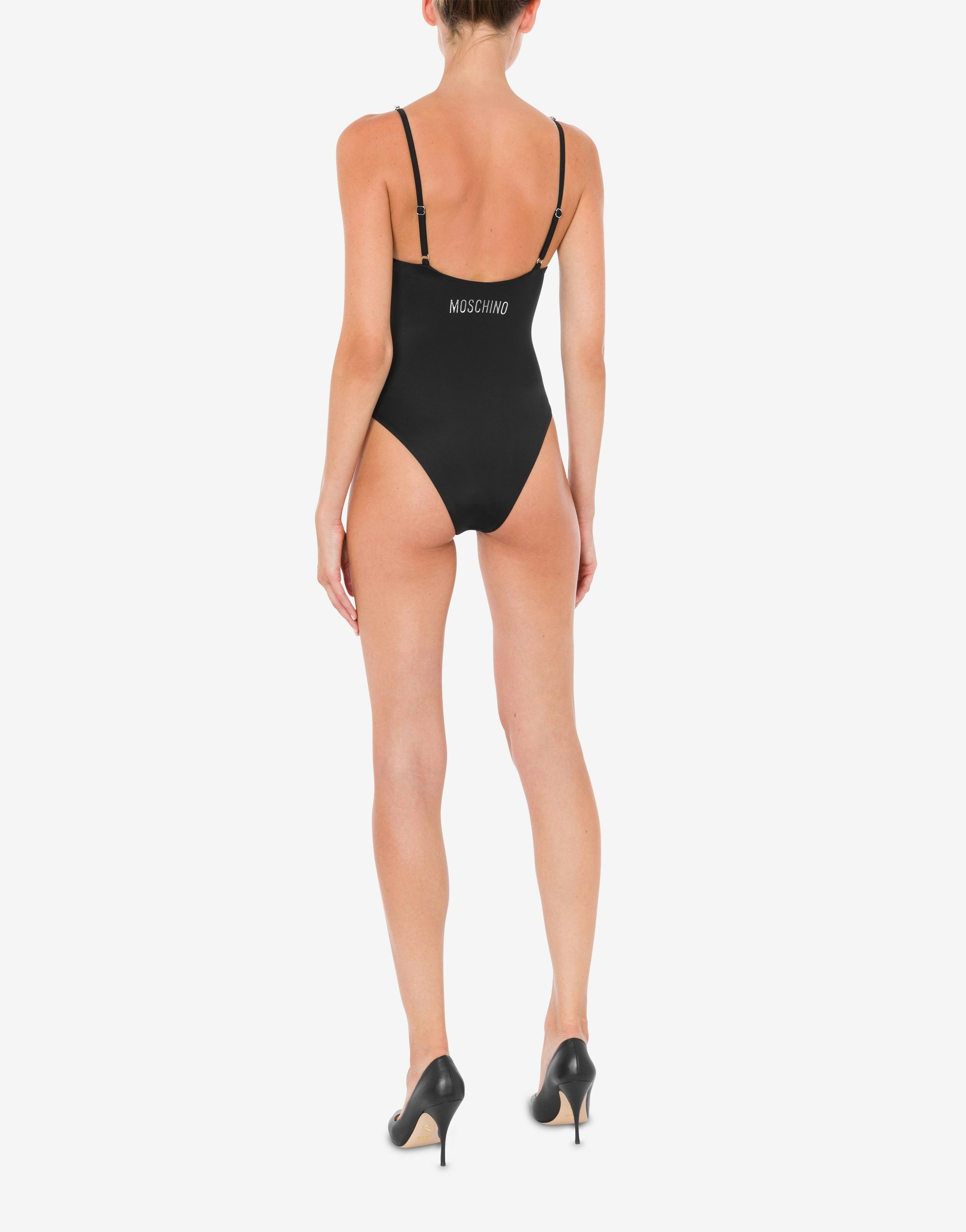 SWIMSUIT SHINY SILVER LOGO - 3