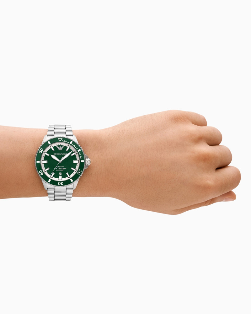 EMPORIO ARMANI SEA EXPLORER AUTOMATIC 스테인리스 WATCH outlook