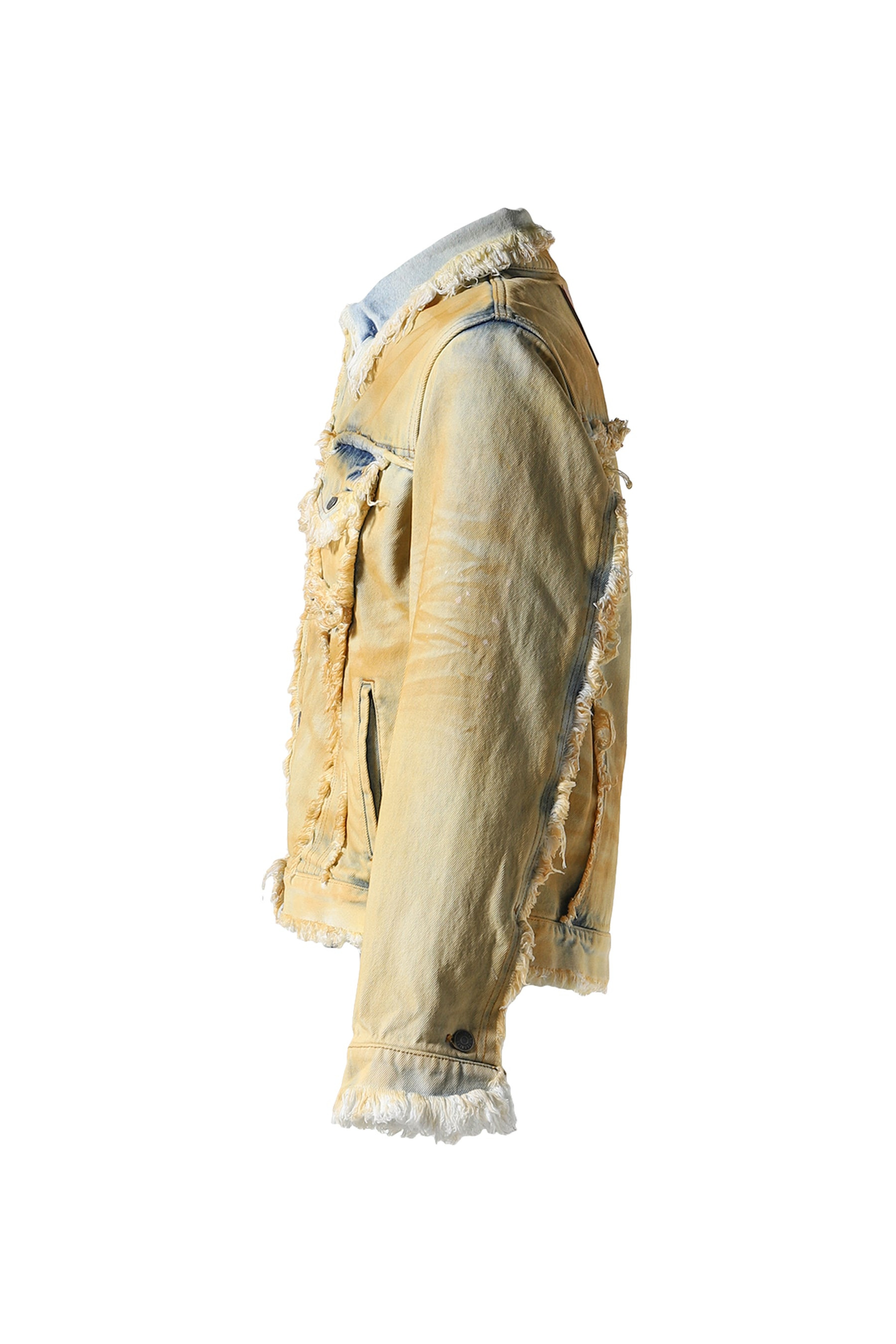 RAW EDGES DENIM JACKET / YEL DIRTY - 7