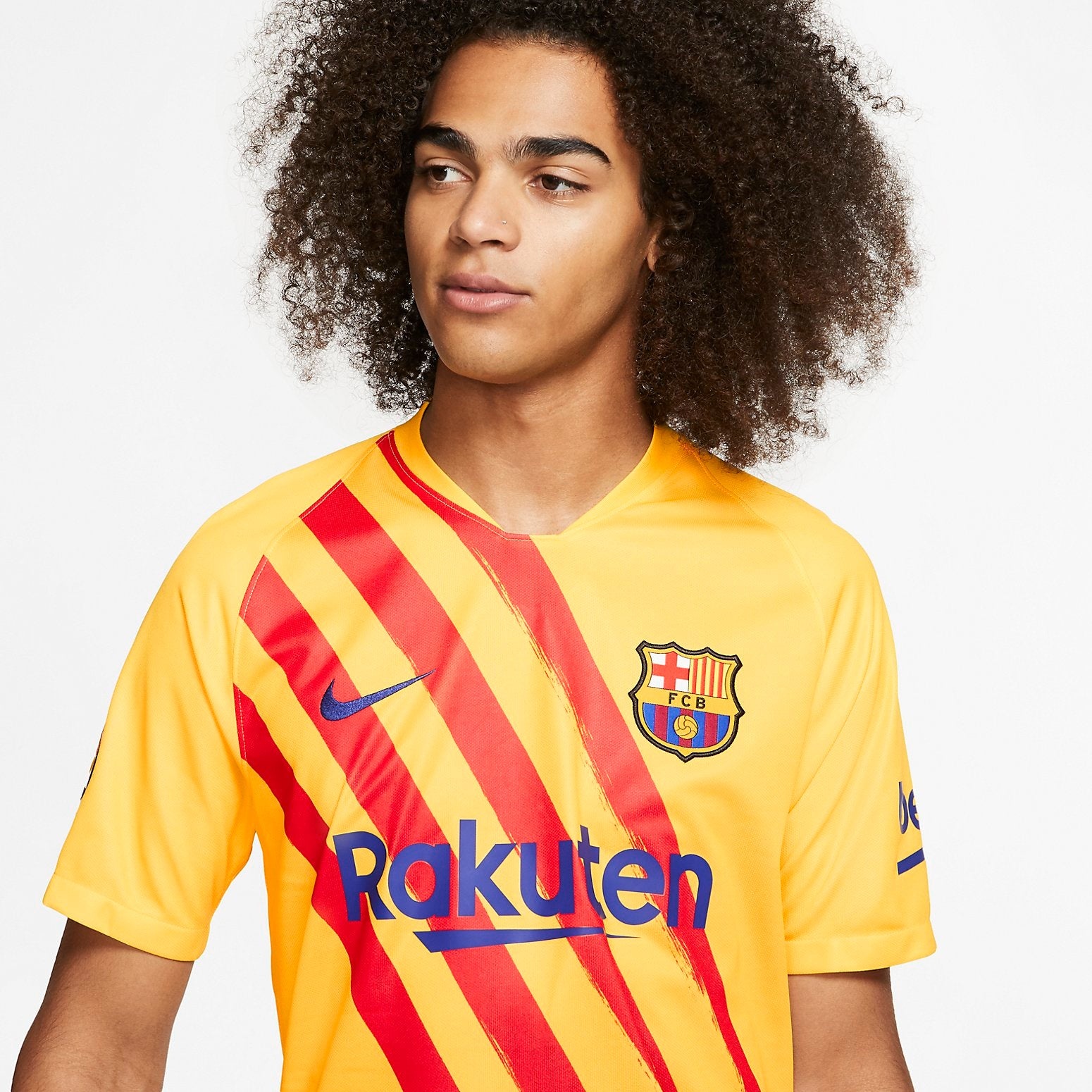 Nike FC Barcelona El Classico Stadium Mens Soccer Jersey 19/20 'Gold' CT2527-727 - 2