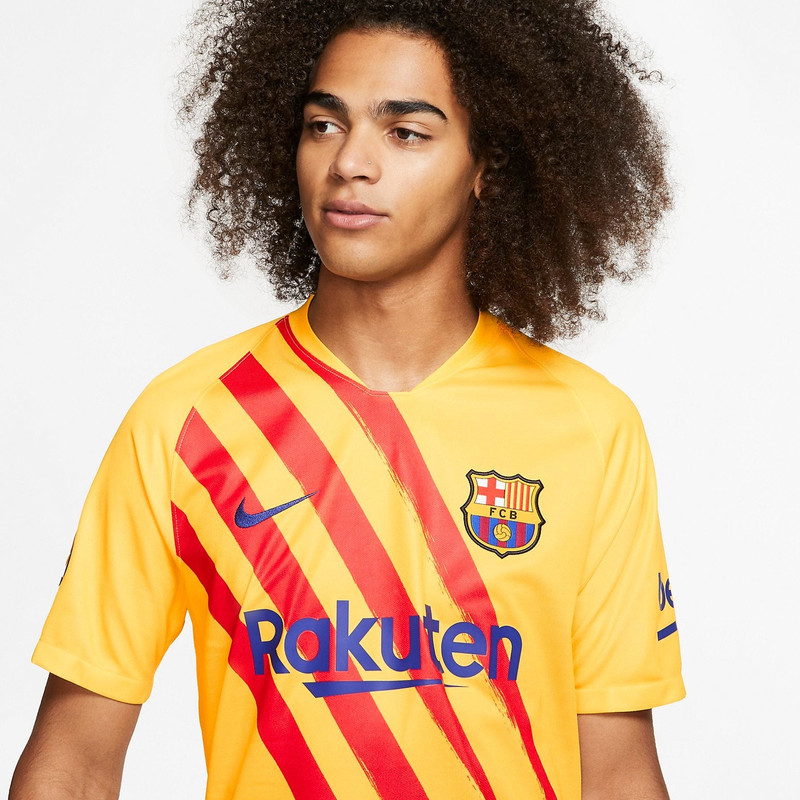 Nike Nike FC Barcelona El Classico Stadium Mens Soccer Jersey 19/20 'Gold' CT2527-727 outlook