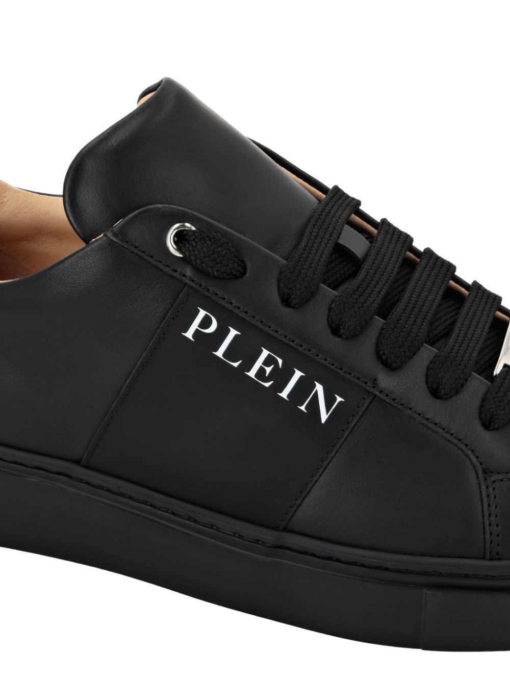 logo-print nappa leather sneakers - 3