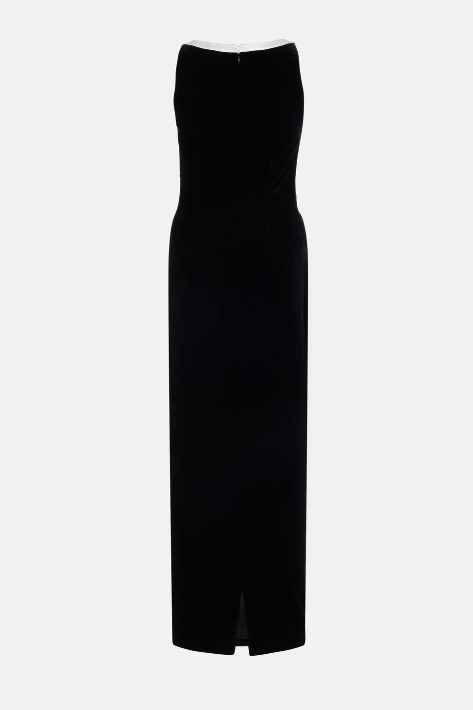 VELVET EVENING DRESS WITH CONTRASTING DUCHESSE BOW - 2