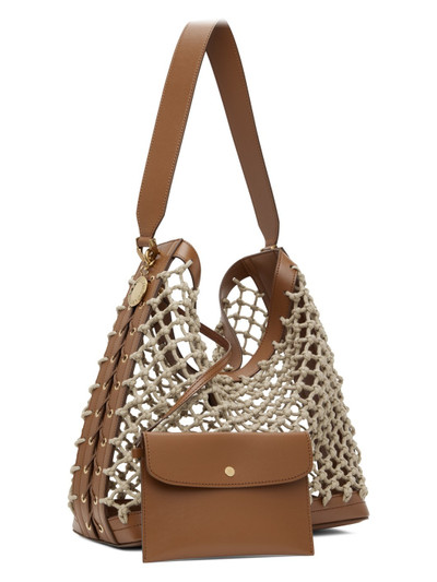 Stella McCartney Beige & Tan Knotted Mesh Tote outlook