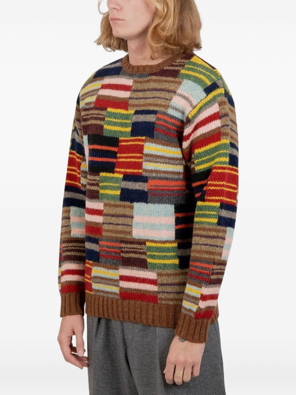 patchwork crewneck sweater - 2