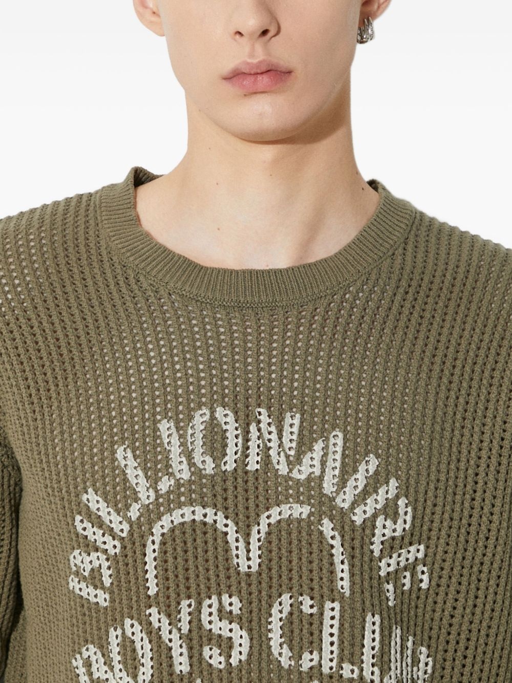 heart-logo knit sweater - 4