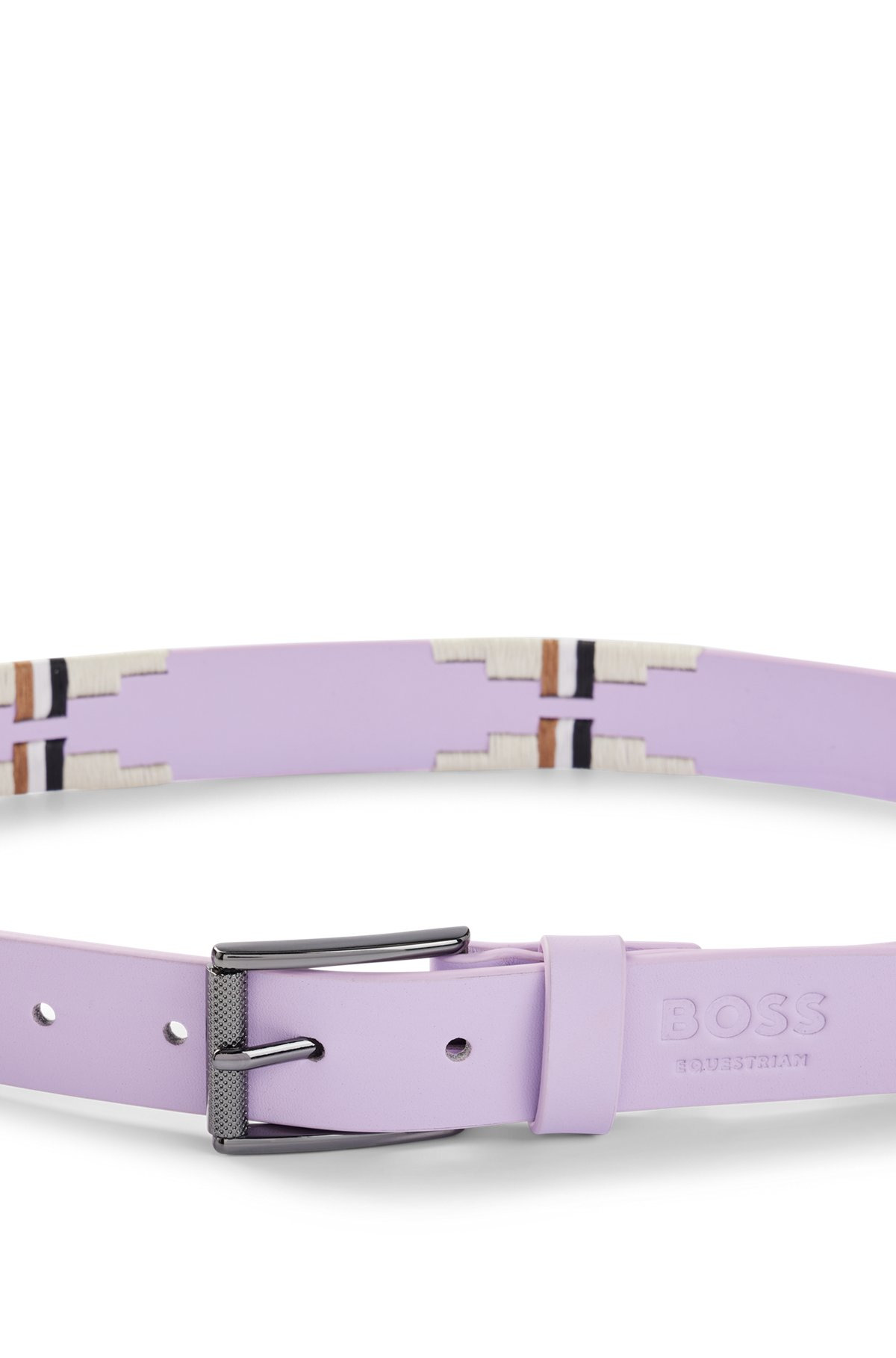 EQUESTRIAN POLO BELT WITH EMBROIDERED PATTERN - 3