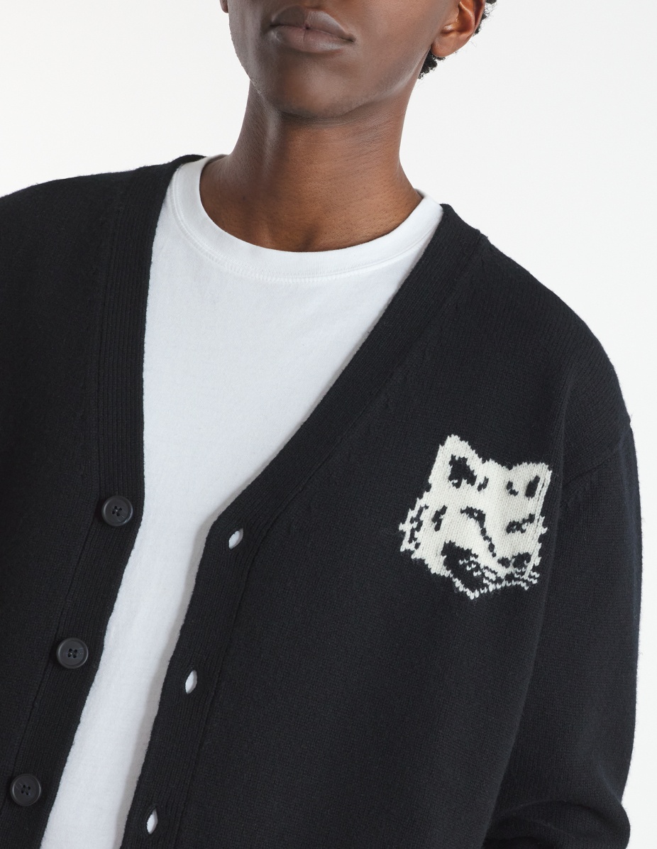 Maison Kitsuné FOX HEAD INTARSIA COMFORT CARDIGAN | REVERSIBLE