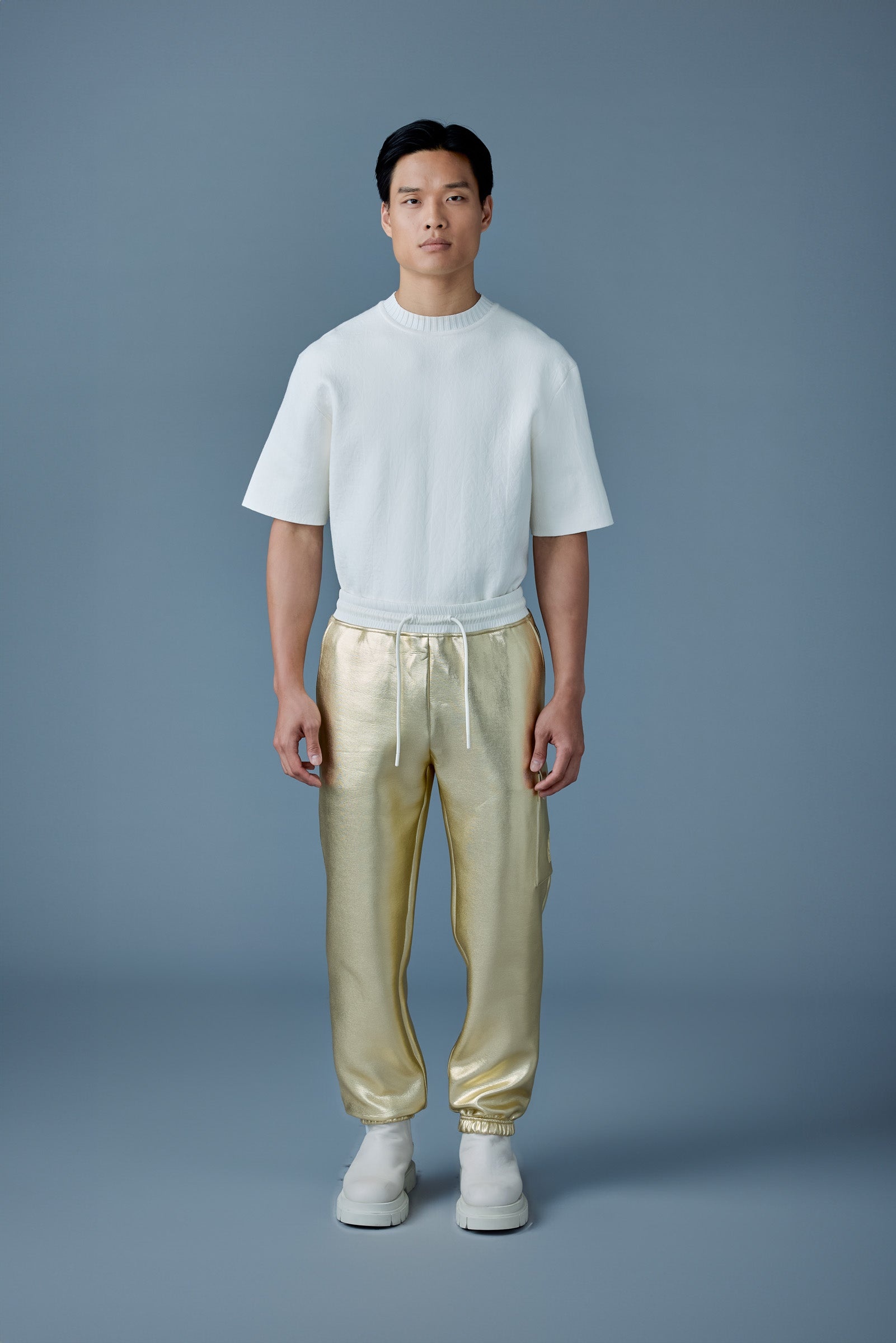 MARVIN-M Metallic double face jersey sweatpants - 2