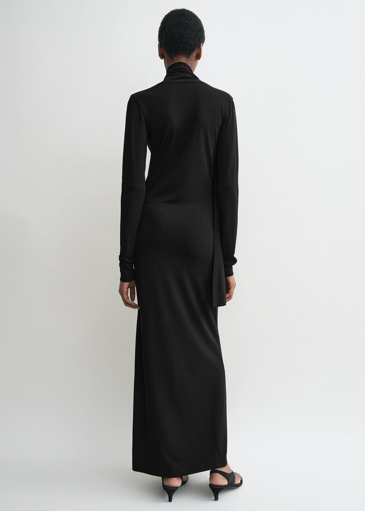 Overlapped jersey dress black - 4