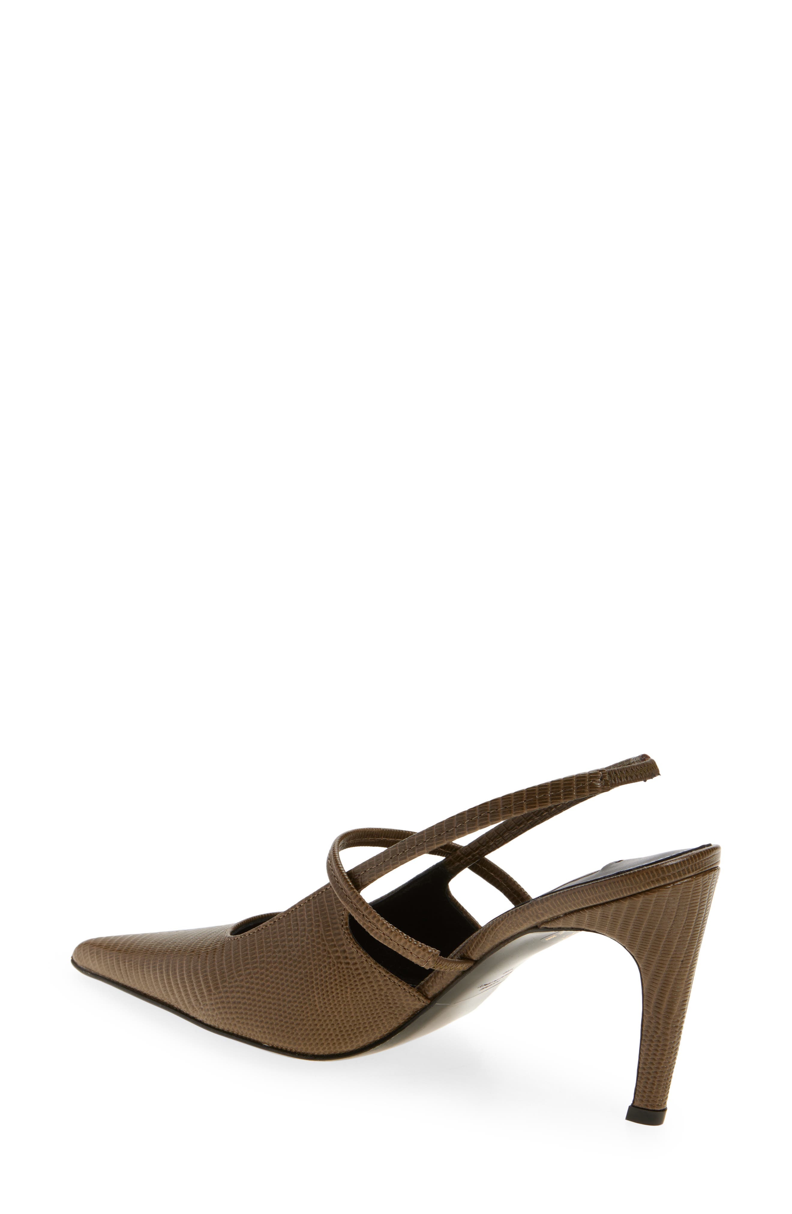 TOTEME Lizard Embossed Sharp Pointed Toe Slingback Pump in Dark Olive at Nordstrom - 2