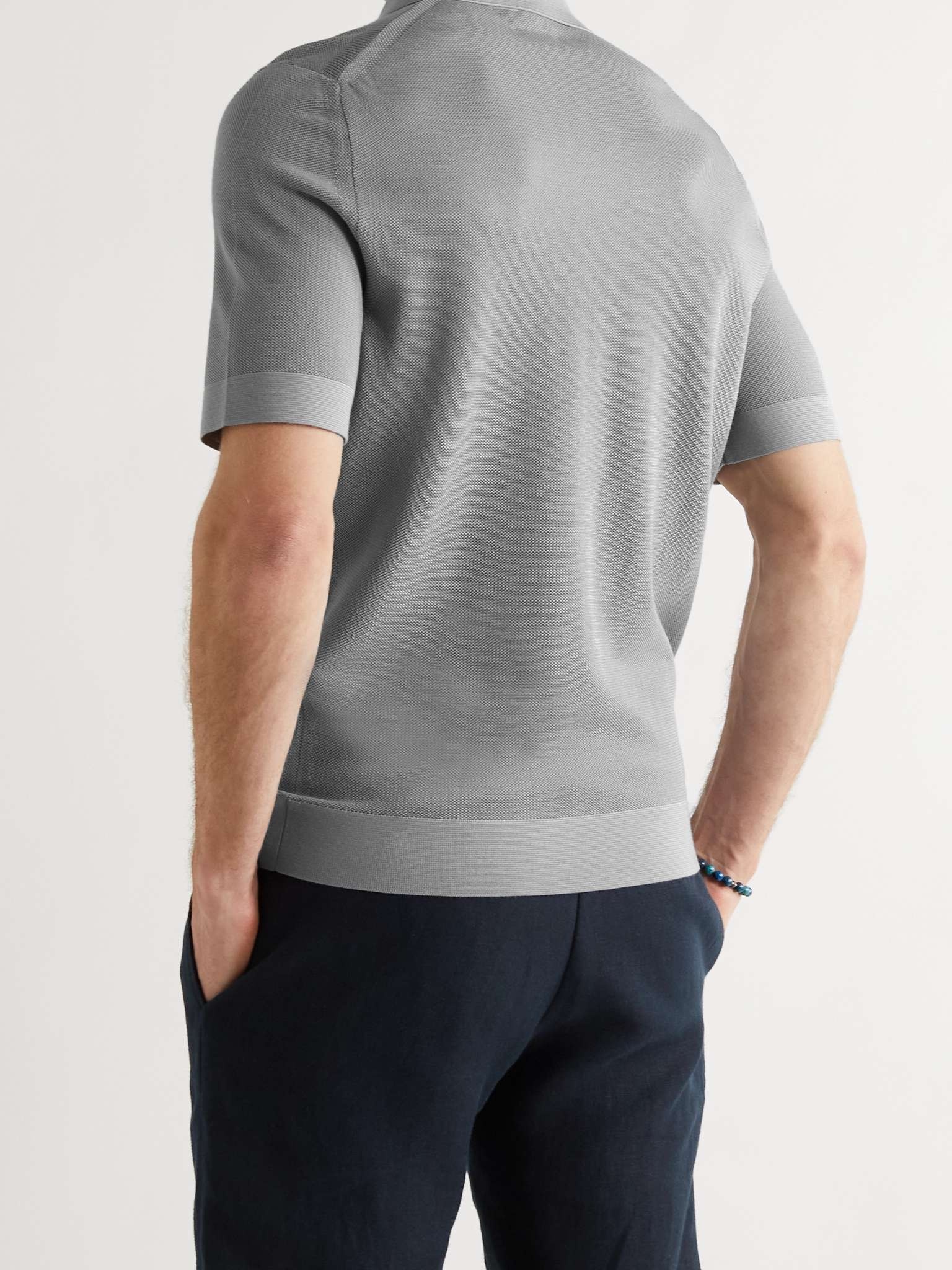 Silk and Cashmere-Blend Polo Shirt - 4