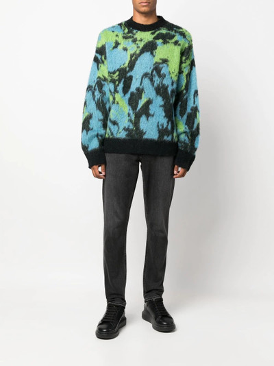 MSGM abstract print crew-neck jumper outlook