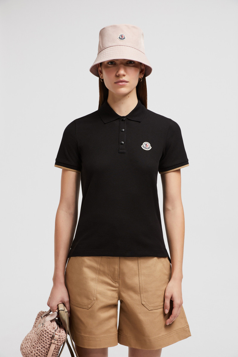 Moncler Logo Patch Cotton Piquet Polo Shirt outlook