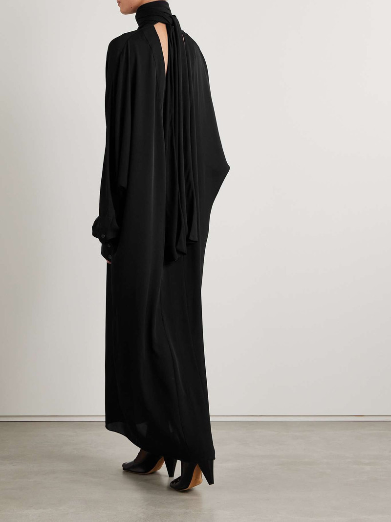 Lexi open-back tie-neck silk-chiffon turtleneck maxi dress 3