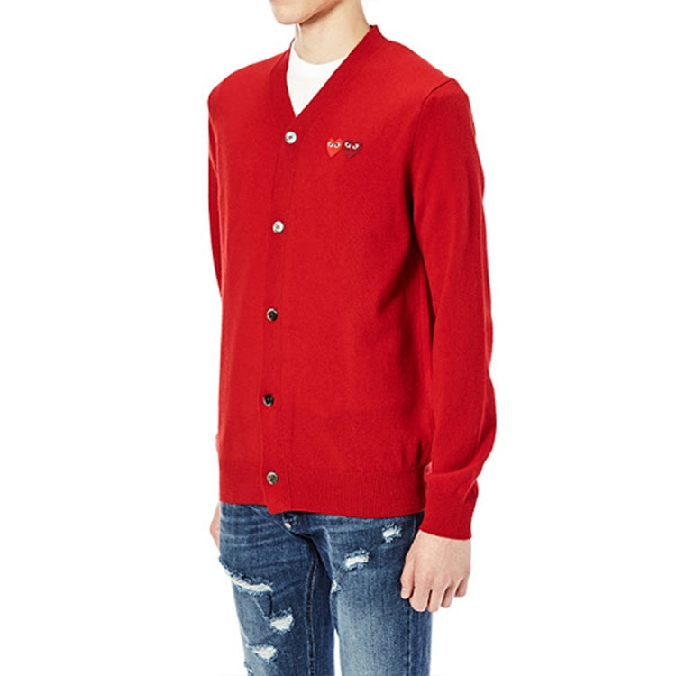 COMME des GARCONS PLAY Cardigan Double Emblem 'Red' AZ-N058-051-5 - 4