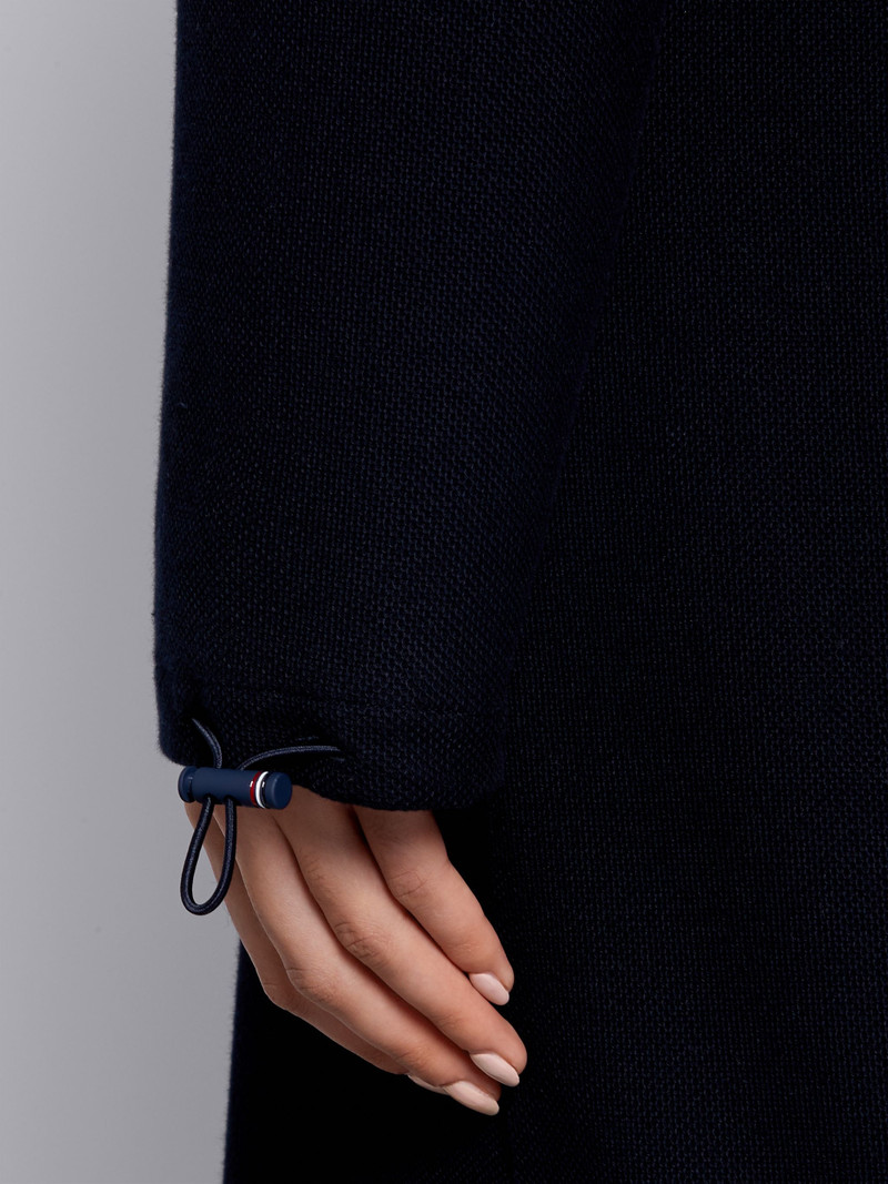 Navy Double Face Cotton Twill Hooded Tonal 4-Bar Parka 6