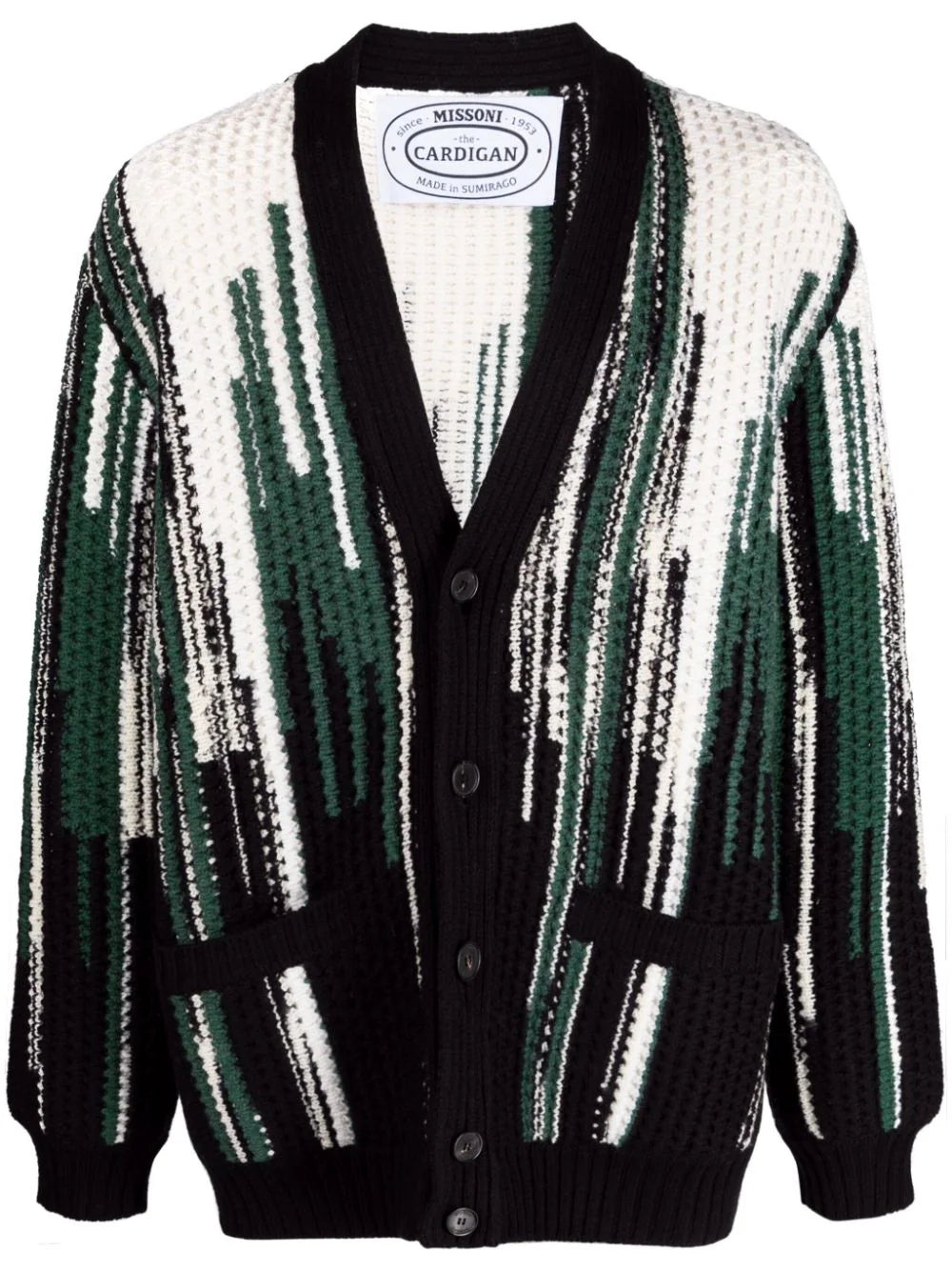GRAPHIC-PRINT BUTTONED CARDIGAN - 1