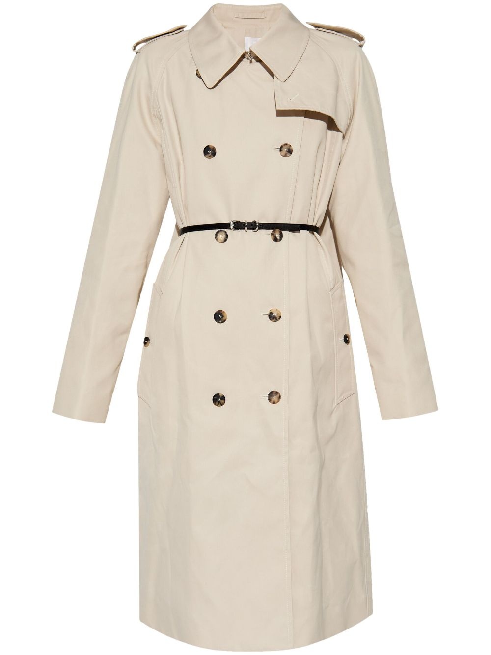 belted double-breasted trench coat - 1