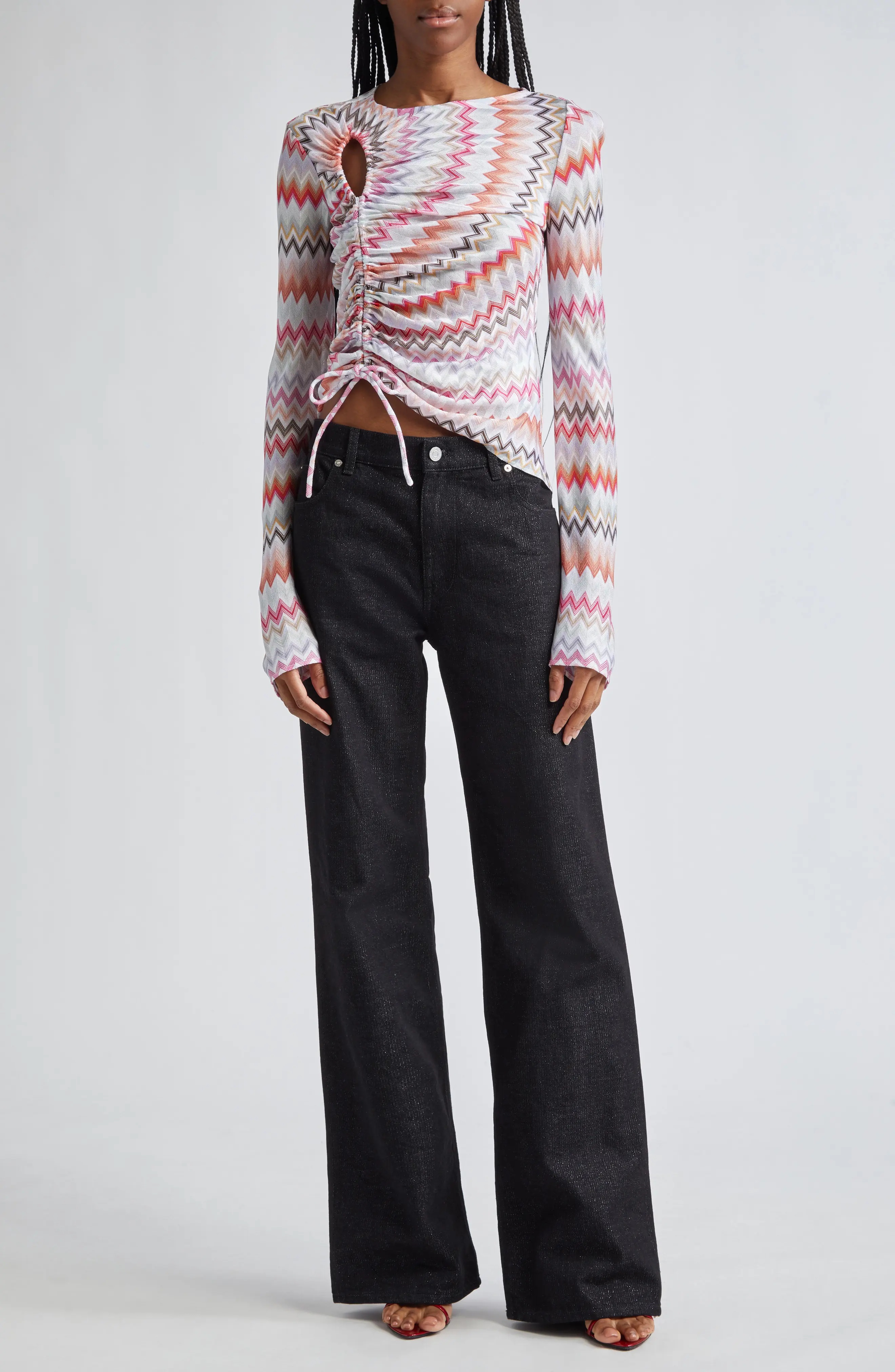 ◆24FW RONRON KNOT RIBBON SLIT LONG SLEEVE/4色◆ KNOT RIBBON SLIT LONG SLEEVE BLACK - RONRON 론론
