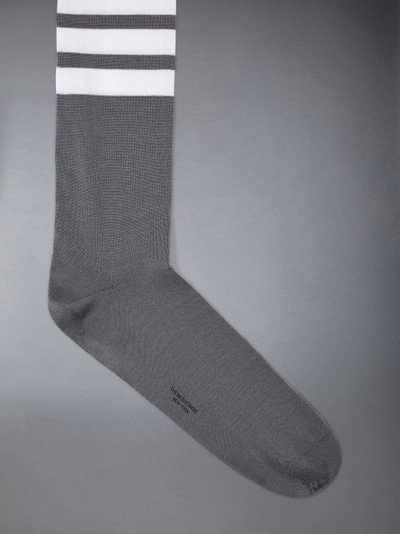 Thom Browne Over the Calf Socks with White 4-Bar Stripe in Lightweight Cotton outlook