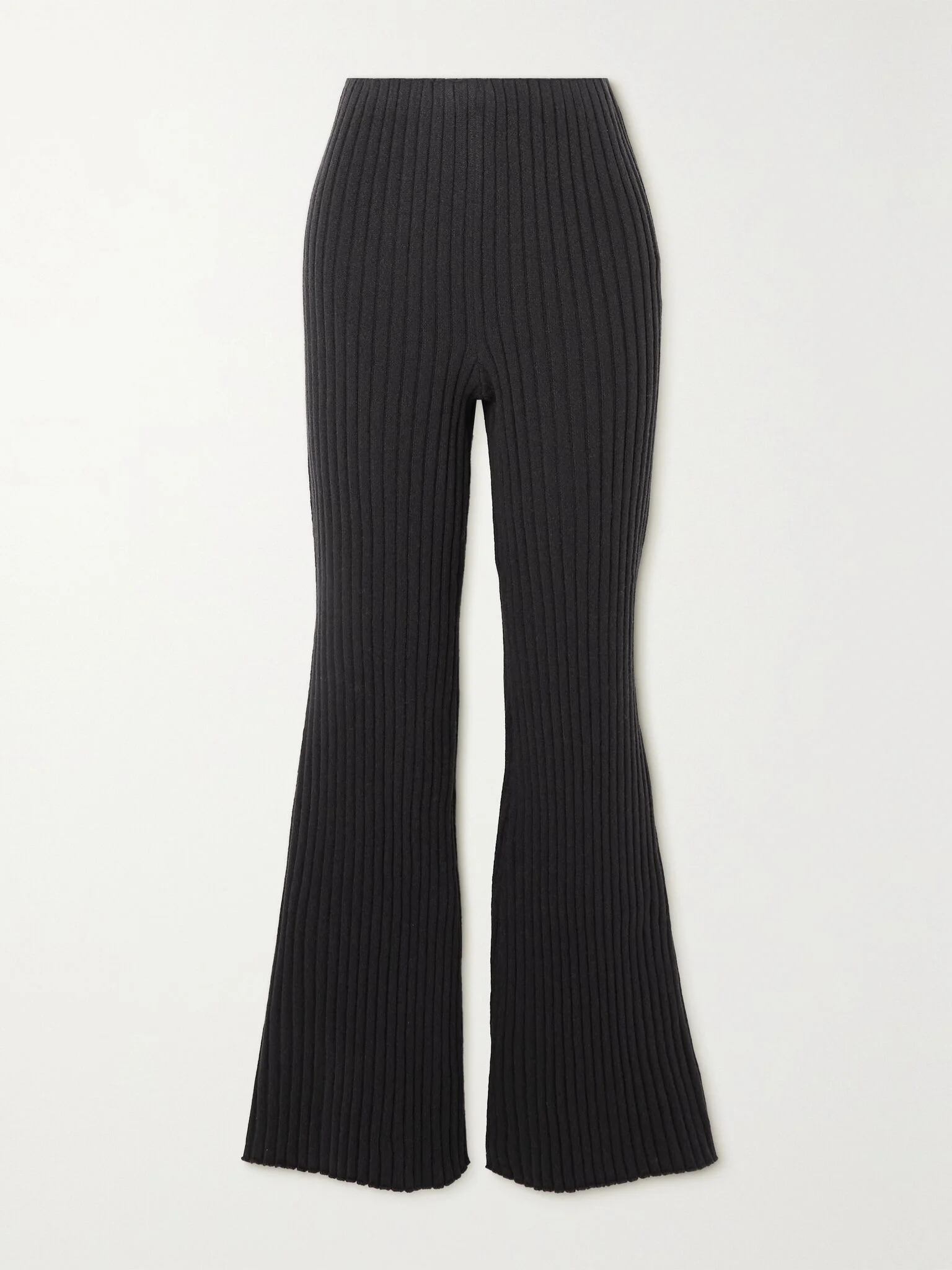 Bija ribbed cashmere flared pants Midnight blue - 1