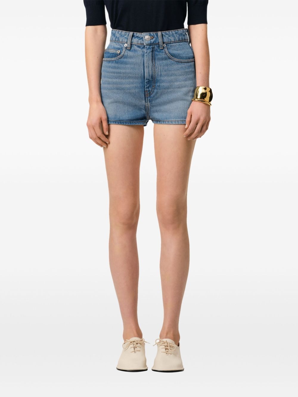 denim mini shorts - 5