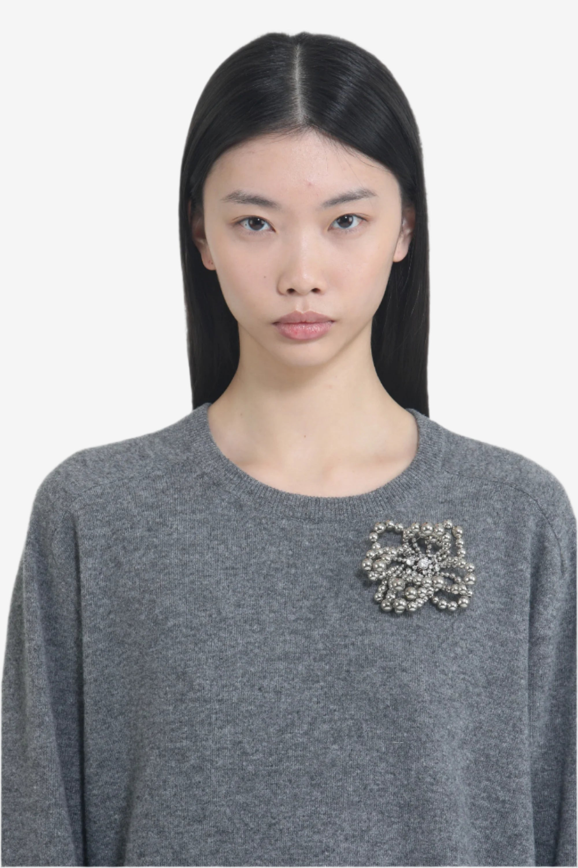 BROOCH WITH FLOWER-SHAPED METAL BALLS - 1