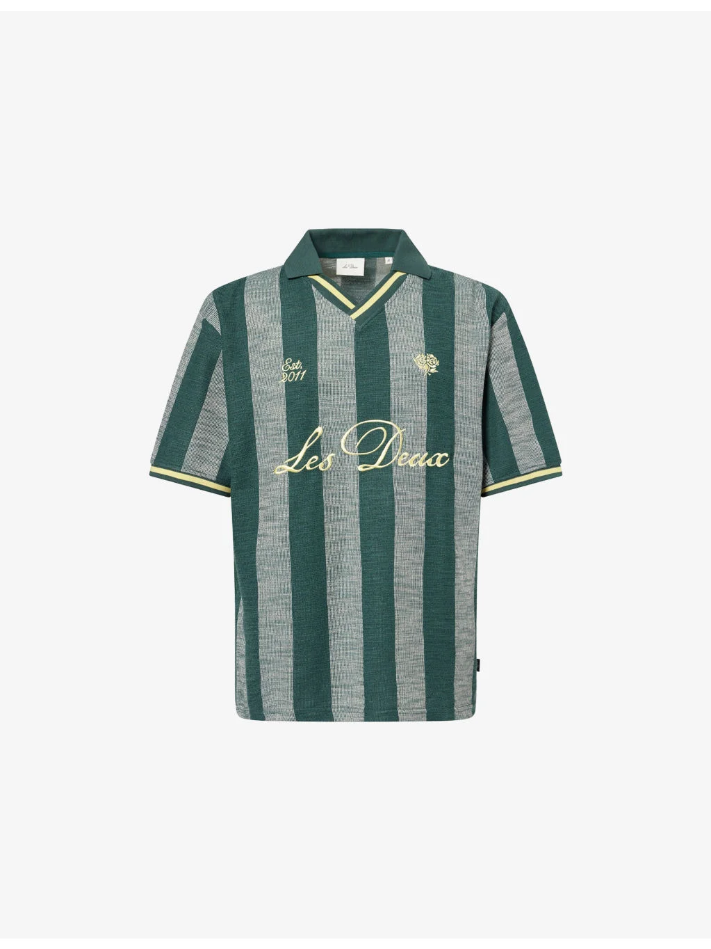 Striped Logo-Embroidered Cotton-Knit Football Top - 1