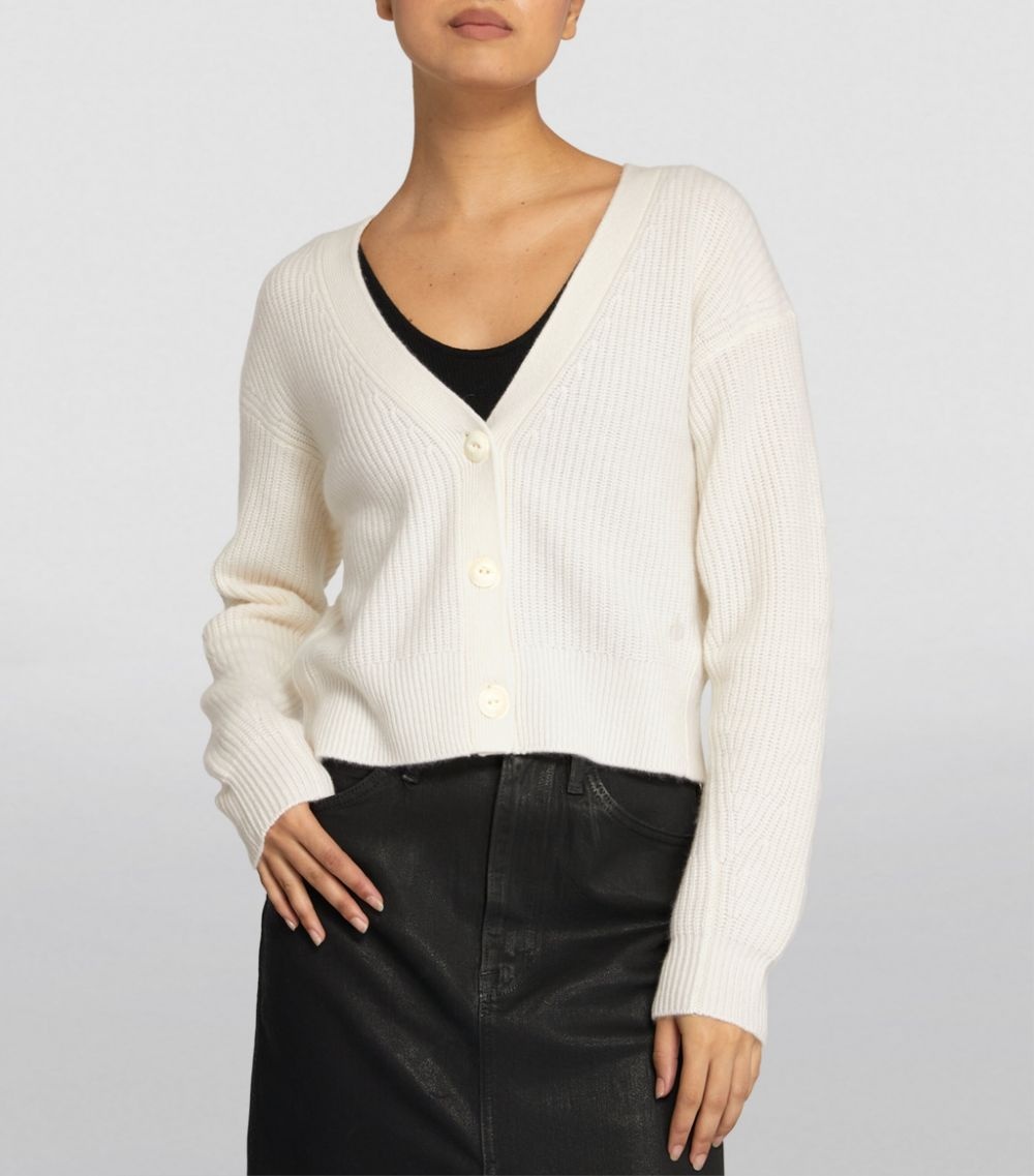 Cashmere V-Neck Pierce Cardigan - 4