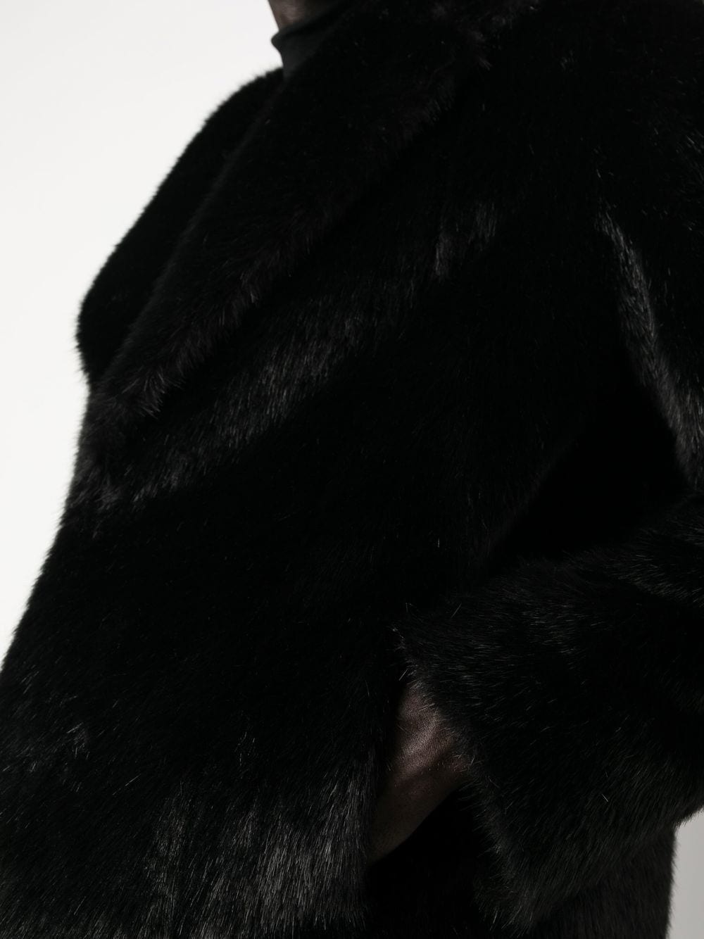 faux fur mid-length coat - 5