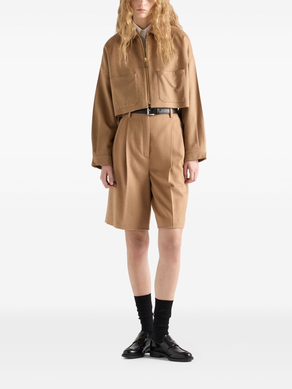 camel-hair blouson jacket - 2