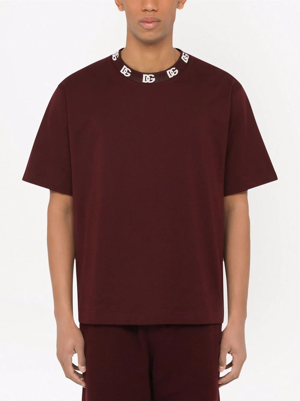 logo-collar cotton T-shirt - 3