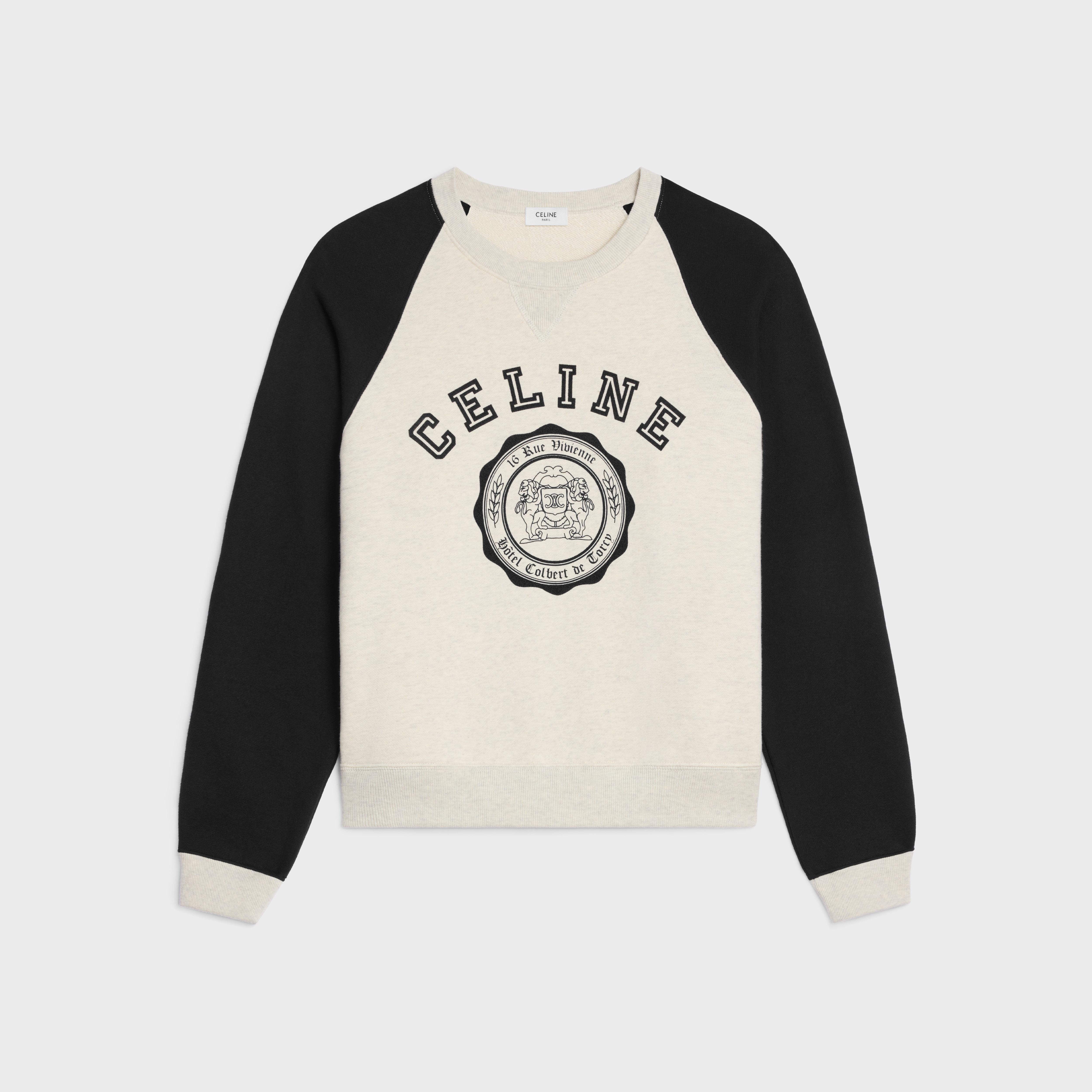 celine blason loose sweatshirt in cotton fleece - 1