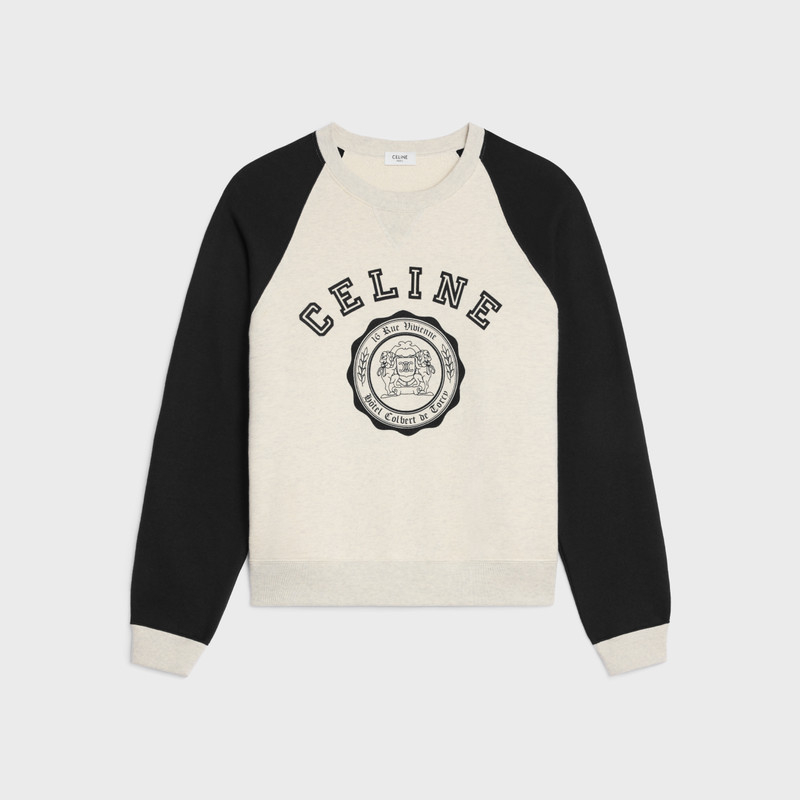 celine blason loose sweatshirt in cotton fleece 1