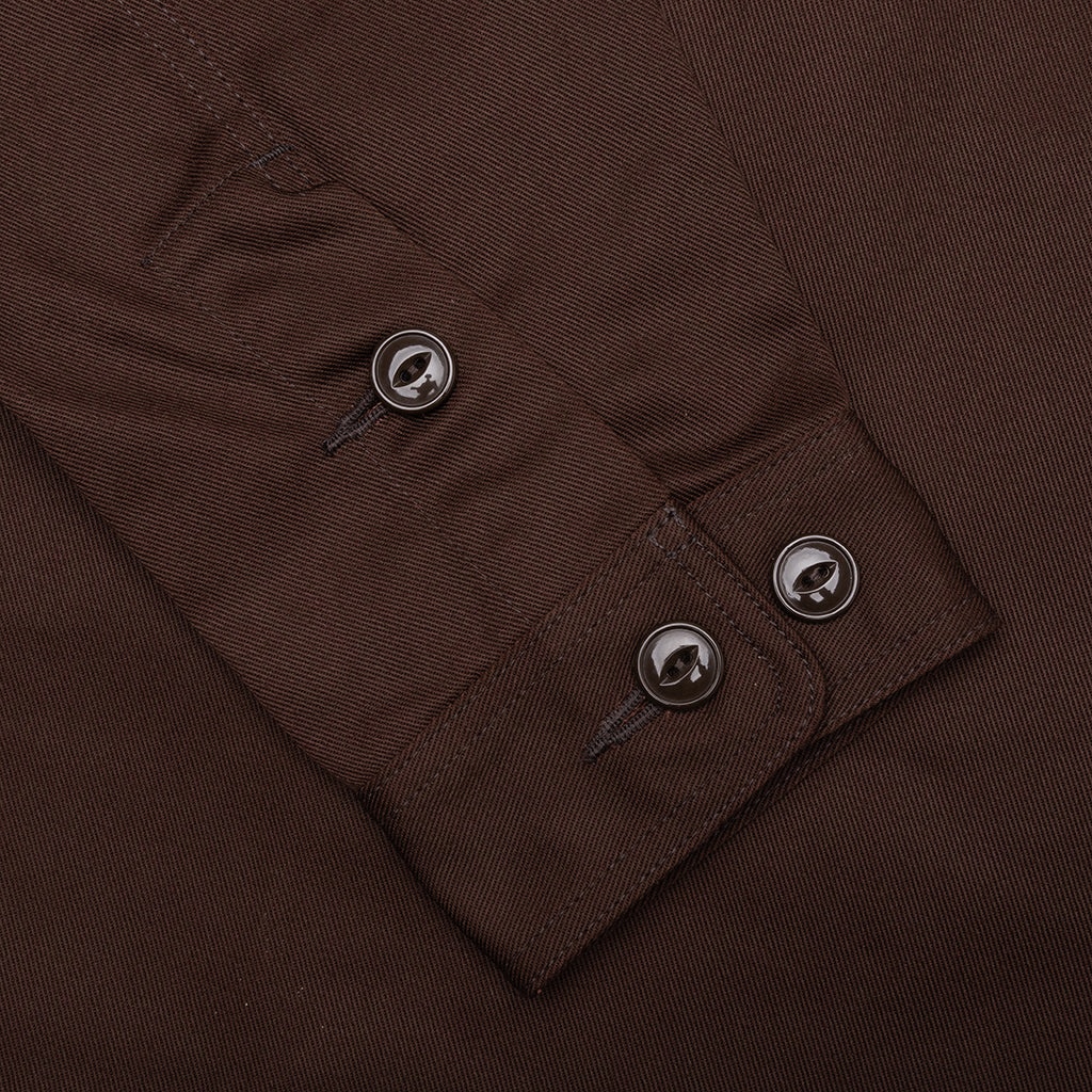 SMOKEY TWILL SHIRT - BROWN - 4