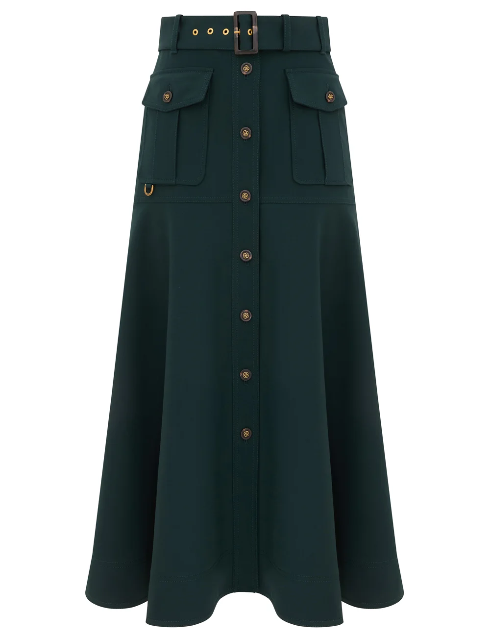 CLASH WOOL MIDI SKIRT - 1