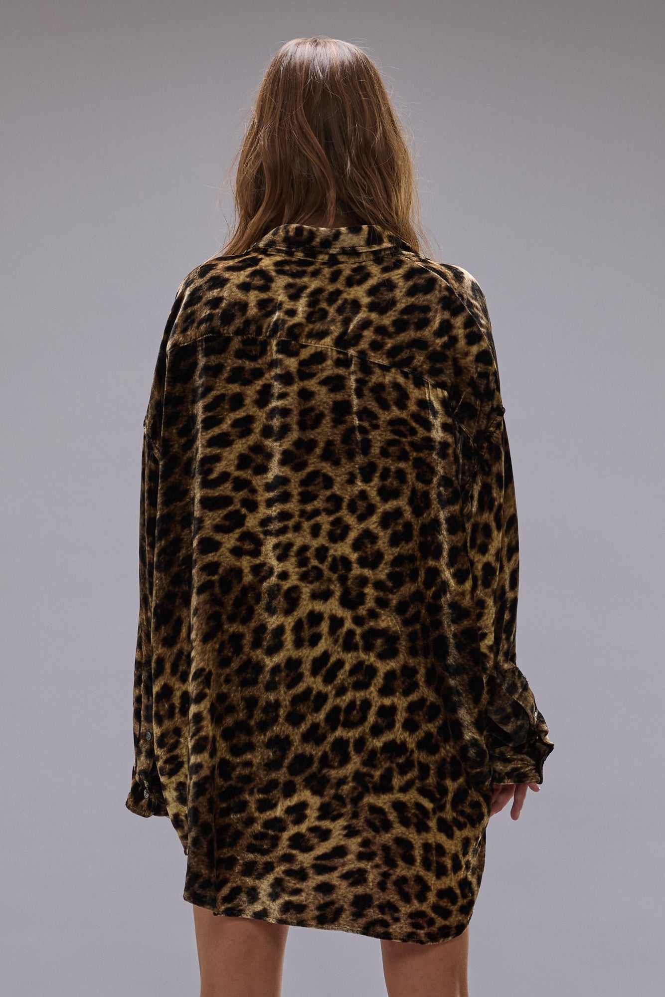 DROP NECK SHIRT - LEOPARD VELVET - 3