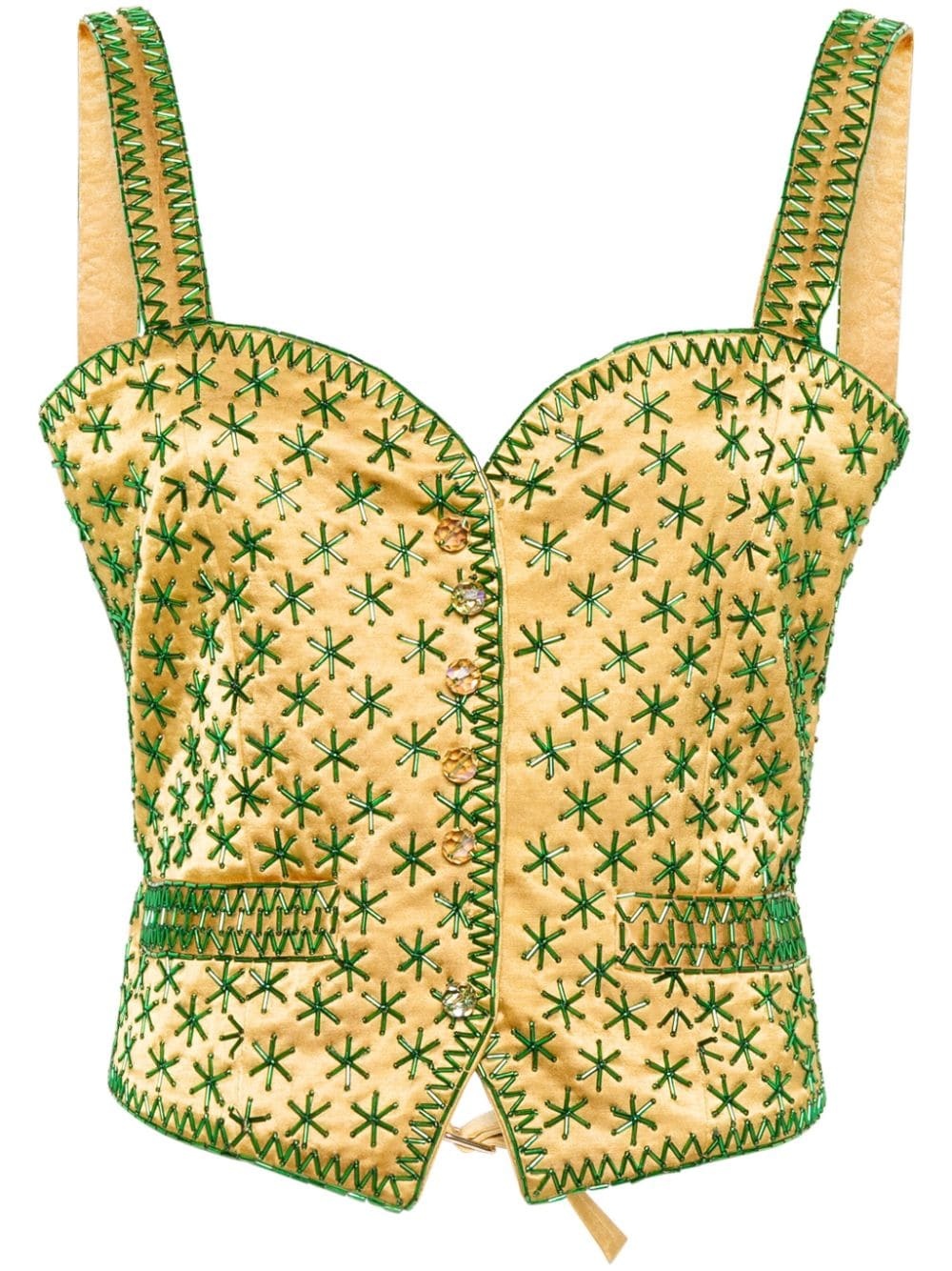 embroidered-design tank top - 1