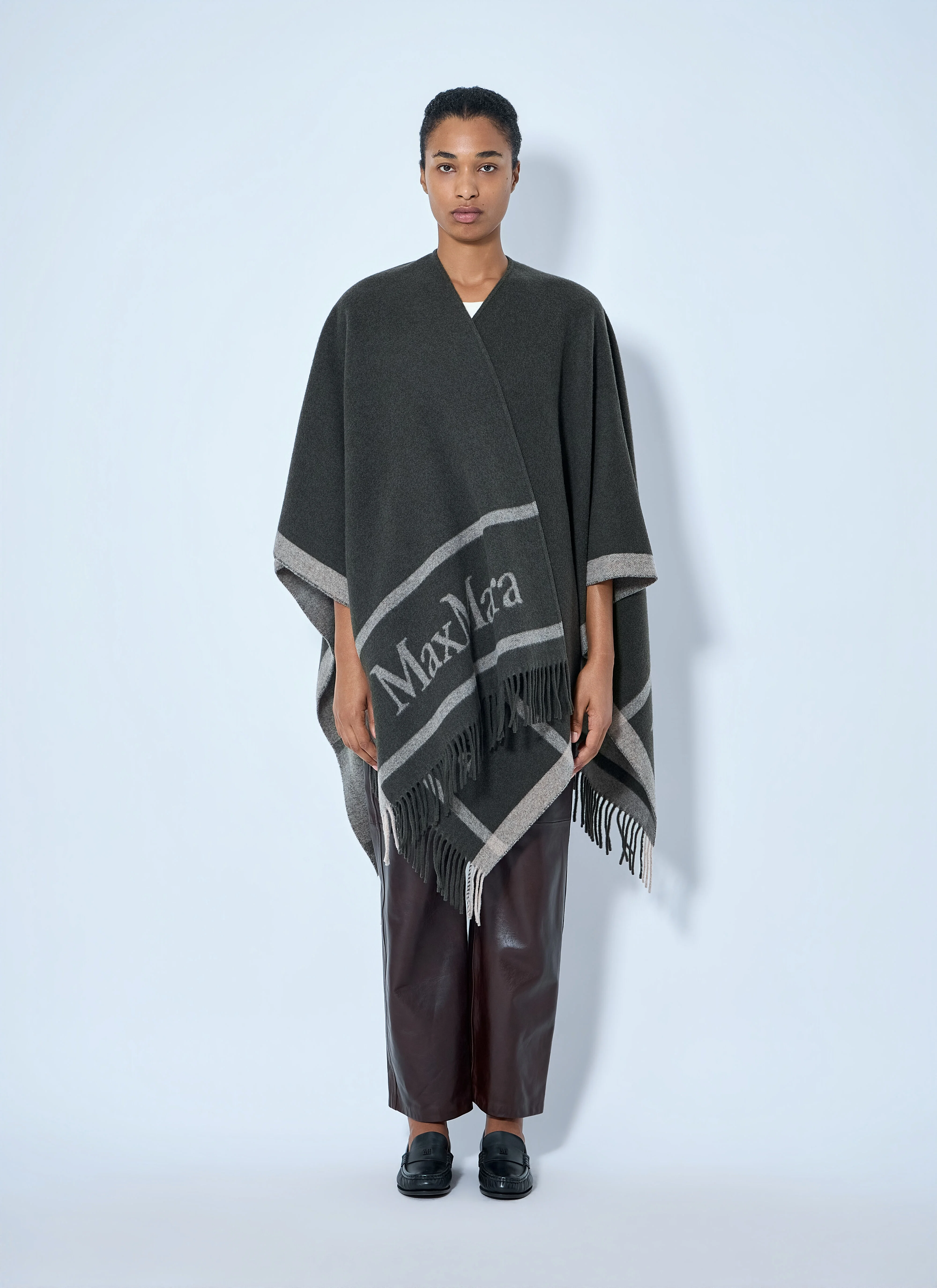 Fringed Wrap with Logo Detail - 1