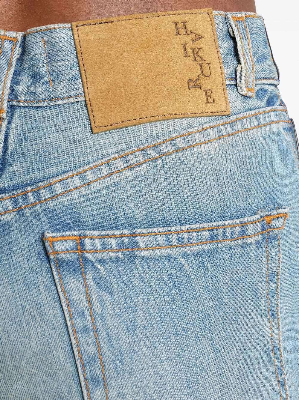 leather-panel jeans - 5