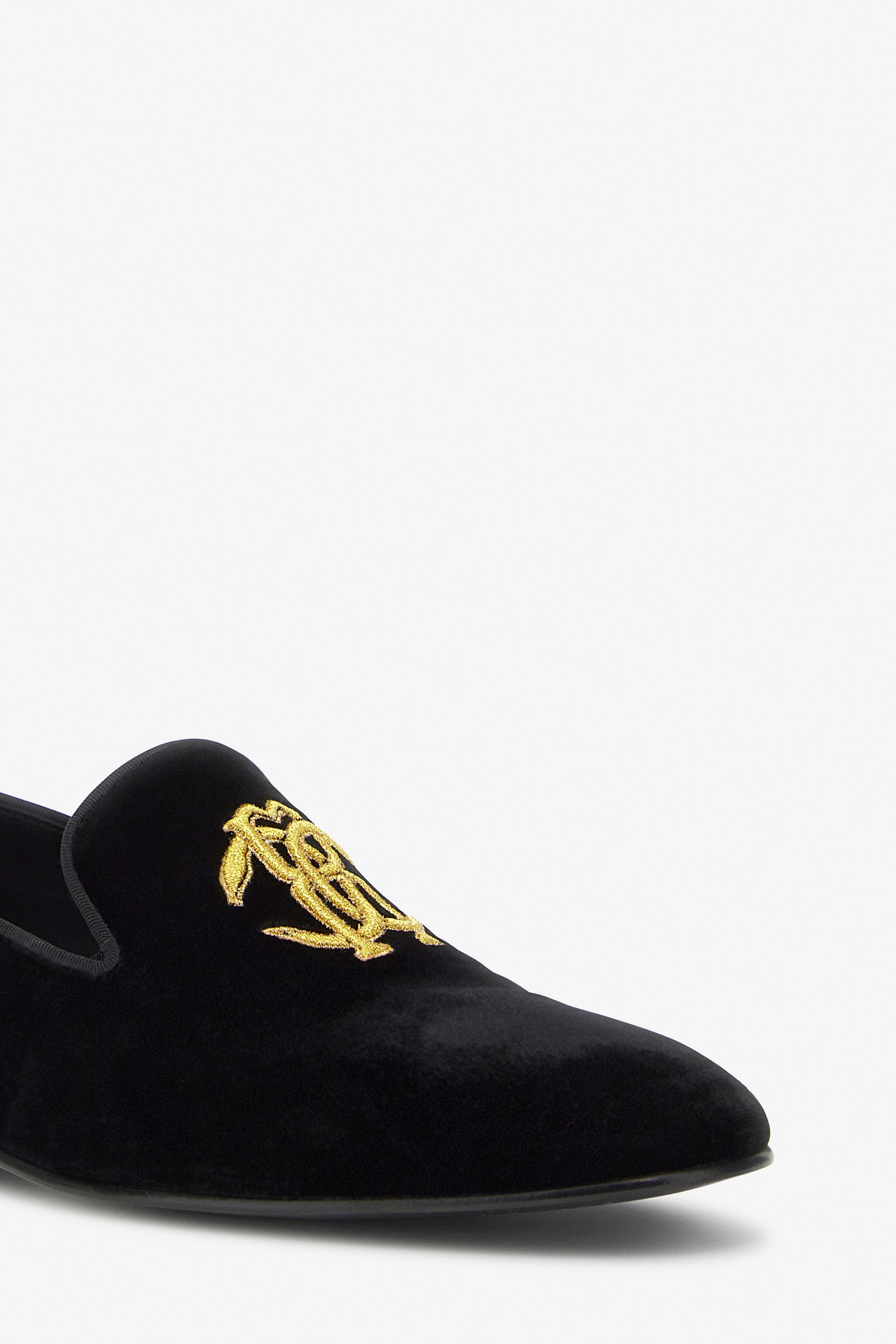 Velvet loafers with Monogram Mirror Snake - 4