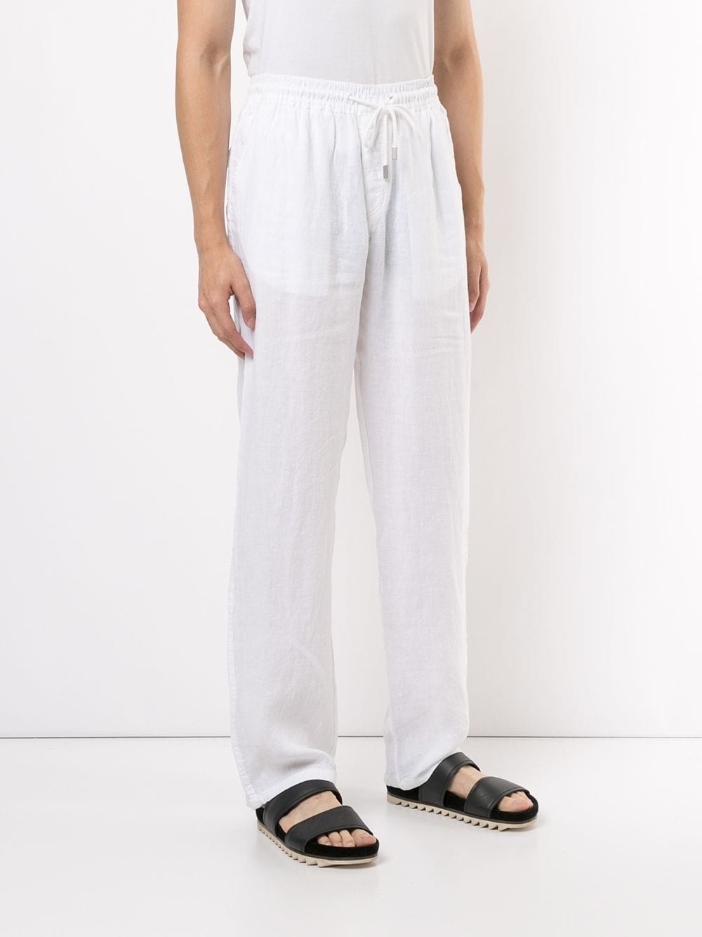 drawstring straight-leg trousers - 3