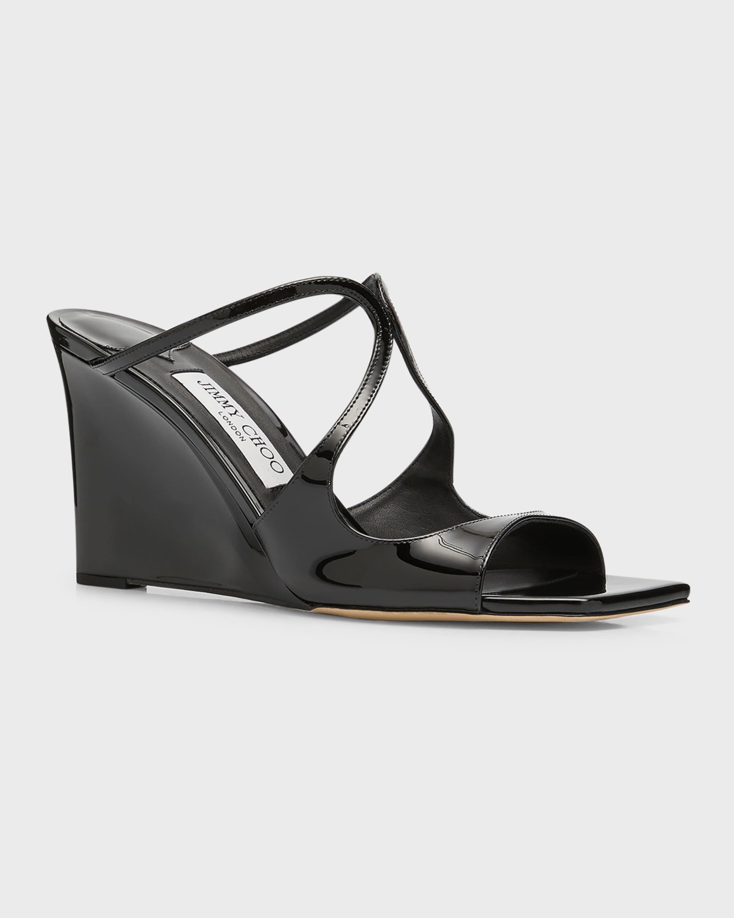 Anise Patent Leather Wedge Sandals - 4