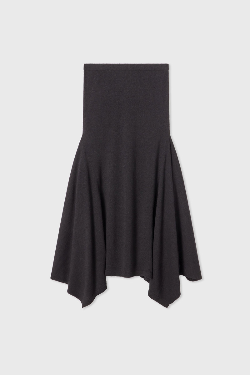 Flared Midi Skirt in Silk Linen 1