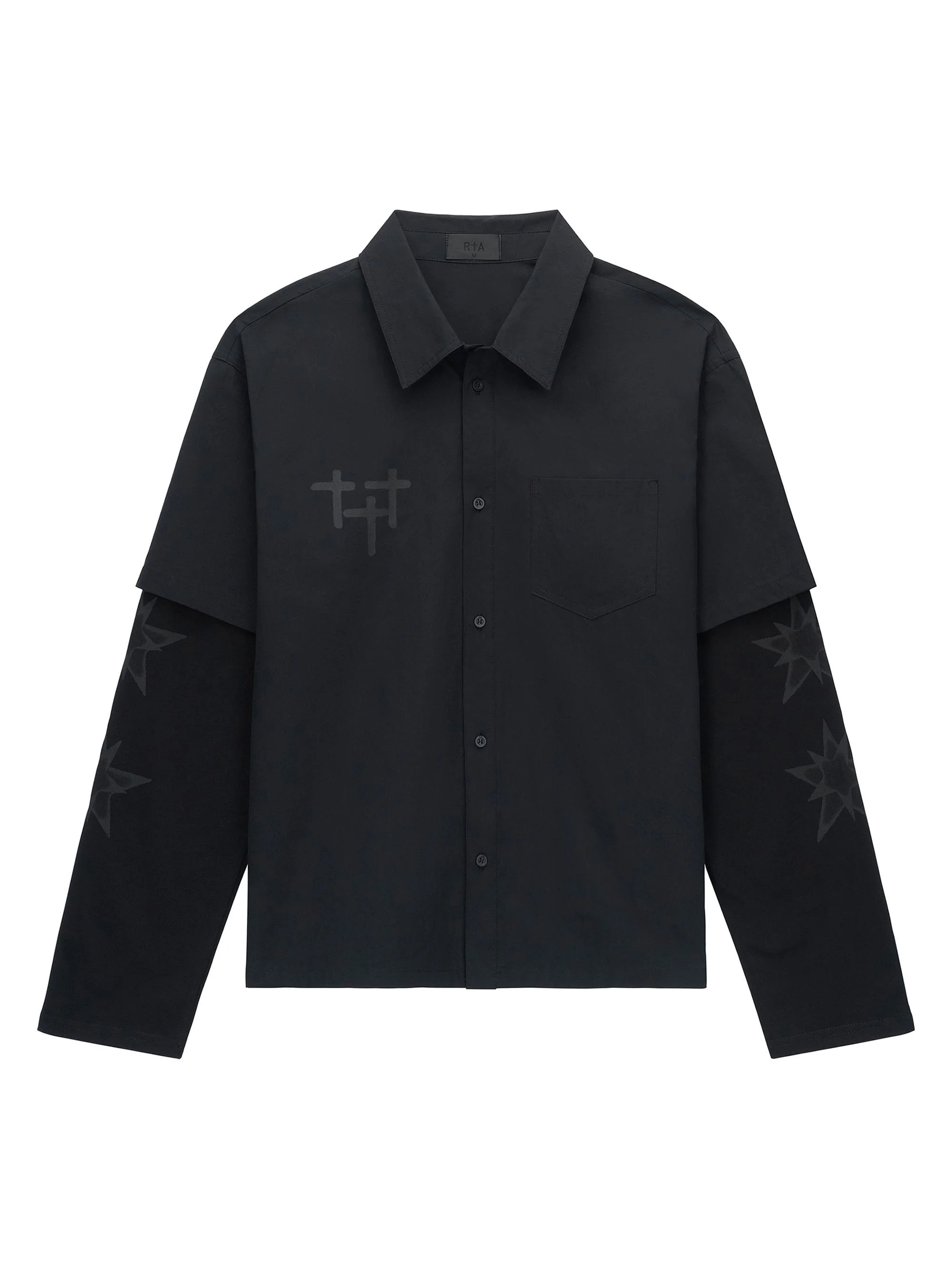 Men's Exodus Erik Double-Layered Shirt - Black Cross Star - 1