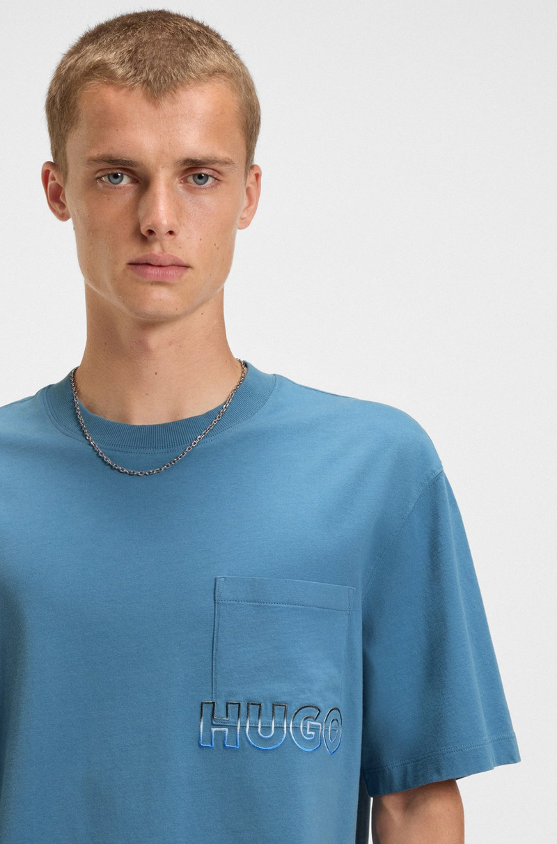 COTTON-JERSEY T-SHIRT WITH REVERSE-LOGO EMBROIDERY 3