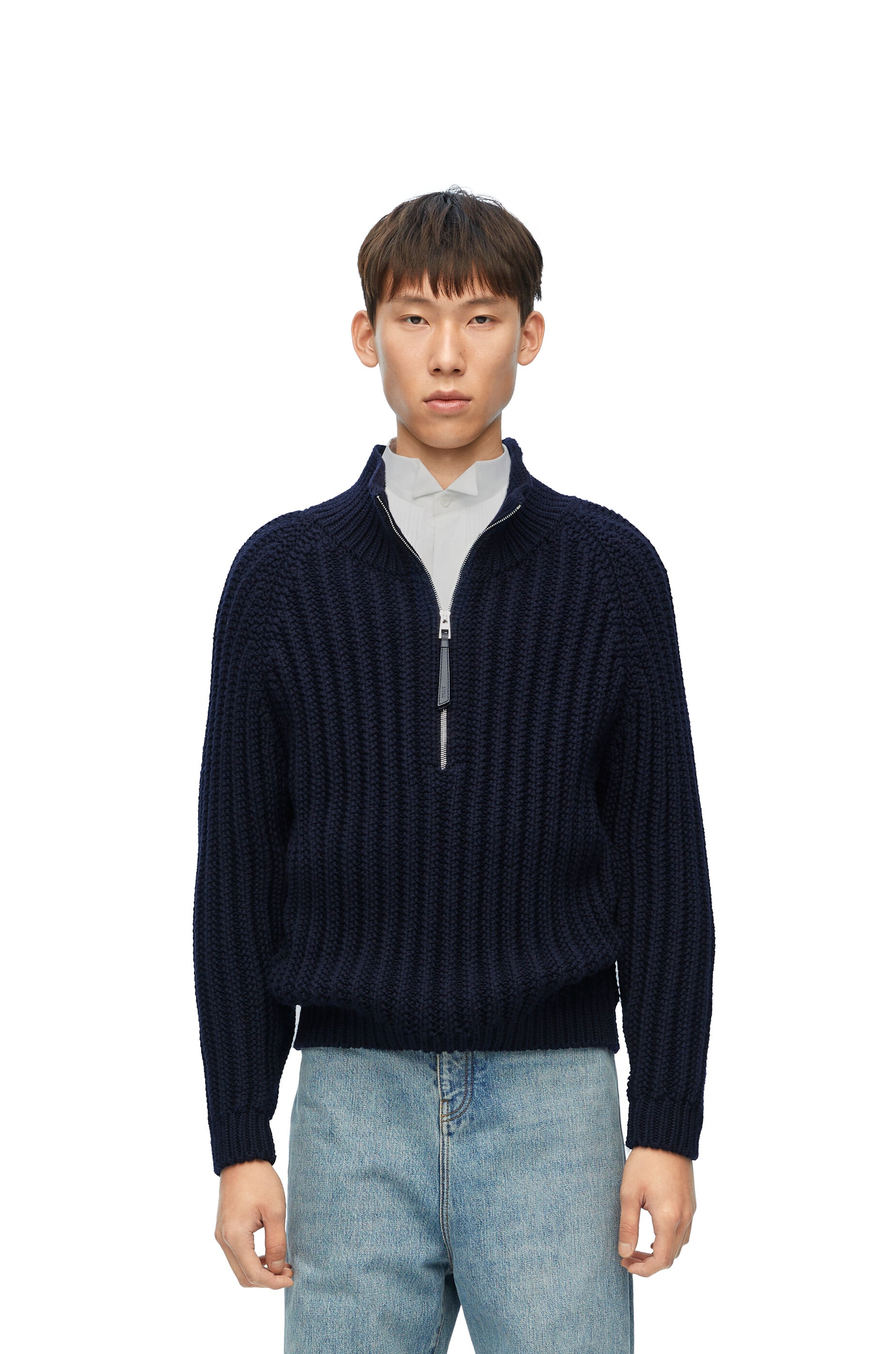 Zip-up sweater in wool - 3