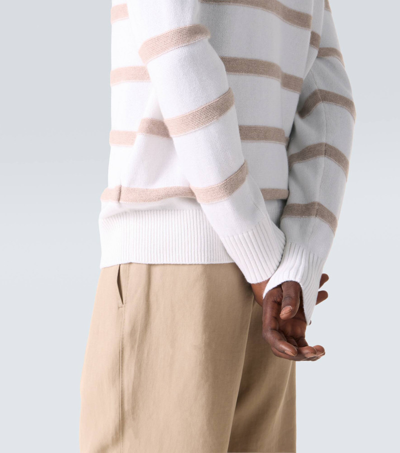 Striped cotton and cashmere sweater 7
